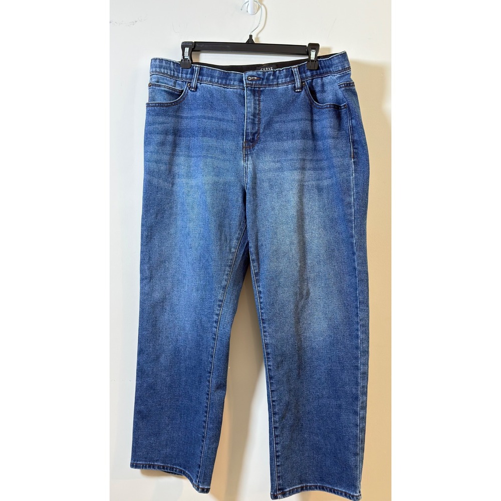 Curve Appeal Jeans Blue High-Rise Straight Comfort Waist Women 16/33